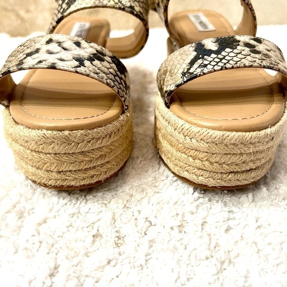 Steve Madden Fifer Python Snake Print Espadrille Wedge Sandals Platform women 6 - Picture 4 of 8
